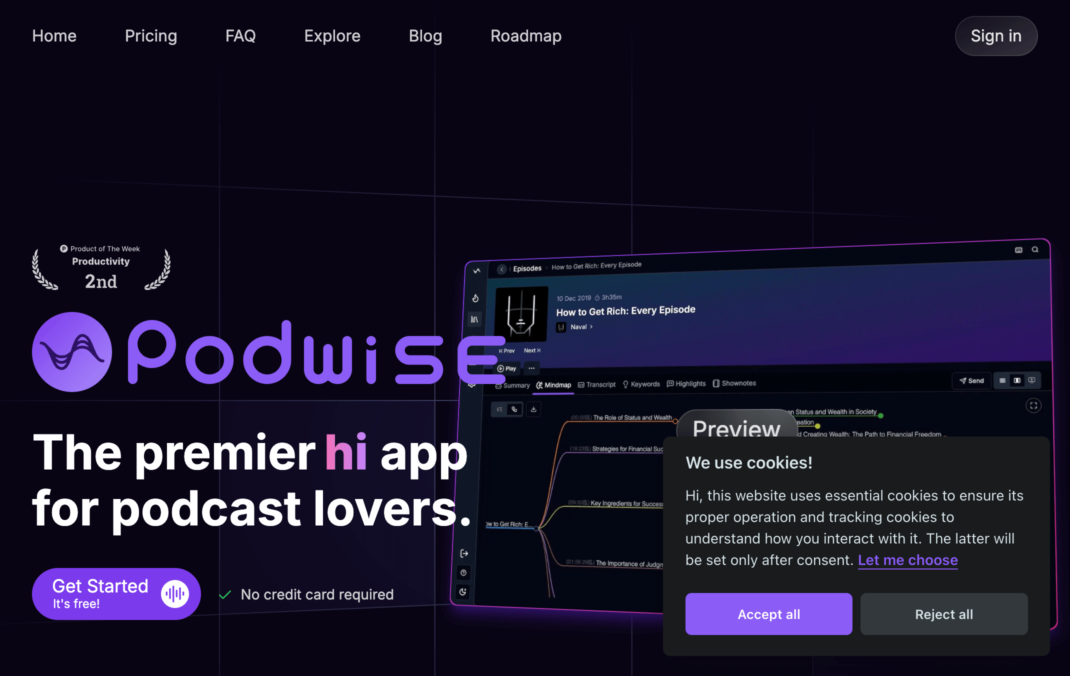 Podwise AI 播客转录平台界面展示 - 专业的播客内容管理解决方案